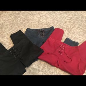 🎉3 PAIR of Ann Taylor loft laced pants 6p